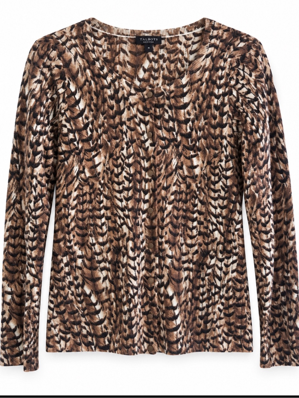 Talbots Merino Wool Cardigan Womens Medium Lightweight Knit Long Sleeve